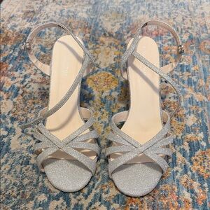 Benjamin Walk Glittering Silver Strappy Heels